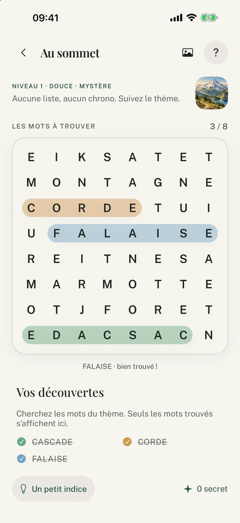 Mystère. Laissez les mots se dévoiler.