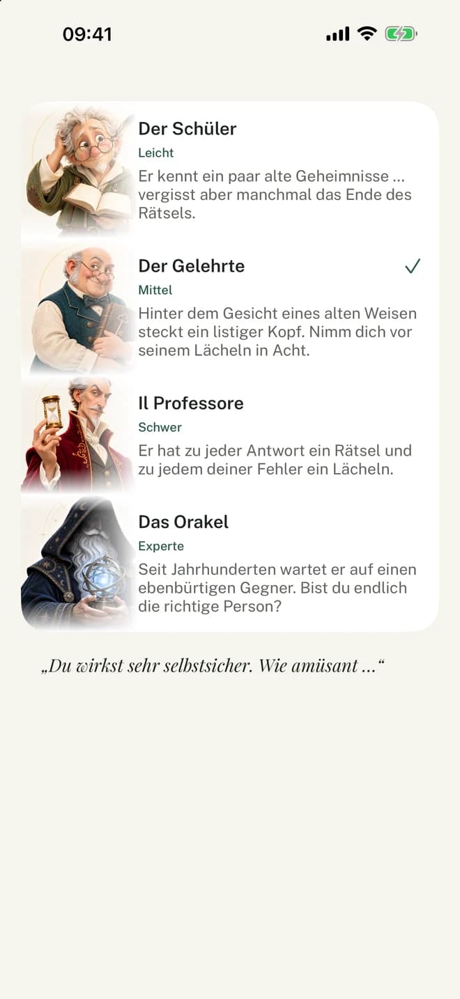 Wähle deinen Meister