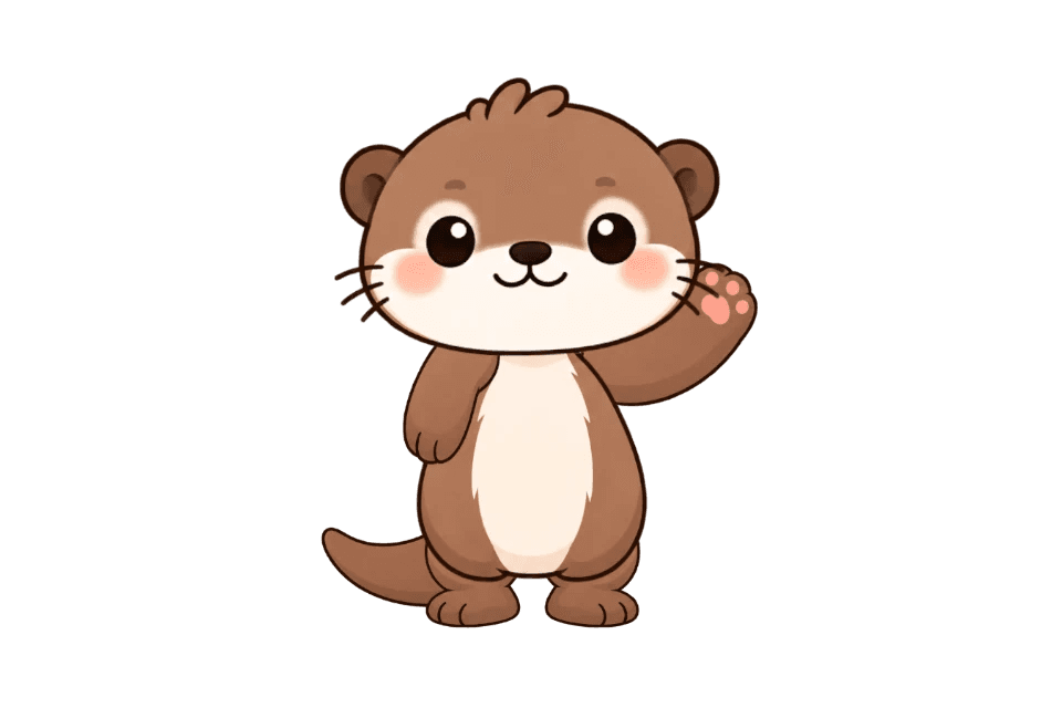 Ottie, la petite loutre qui accompagne le premier pas.