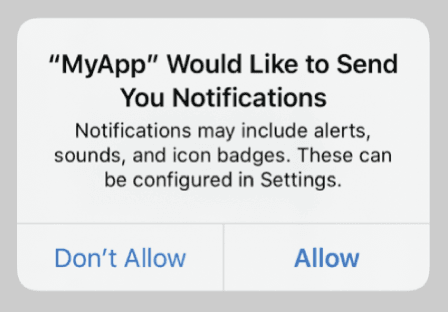 A clear and contextual Apple permission prompt