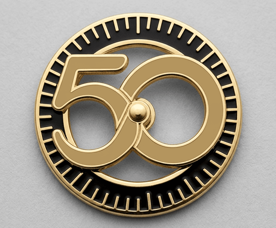 Fifty spinning notches: anatomy of a pin for Apple's 50th
